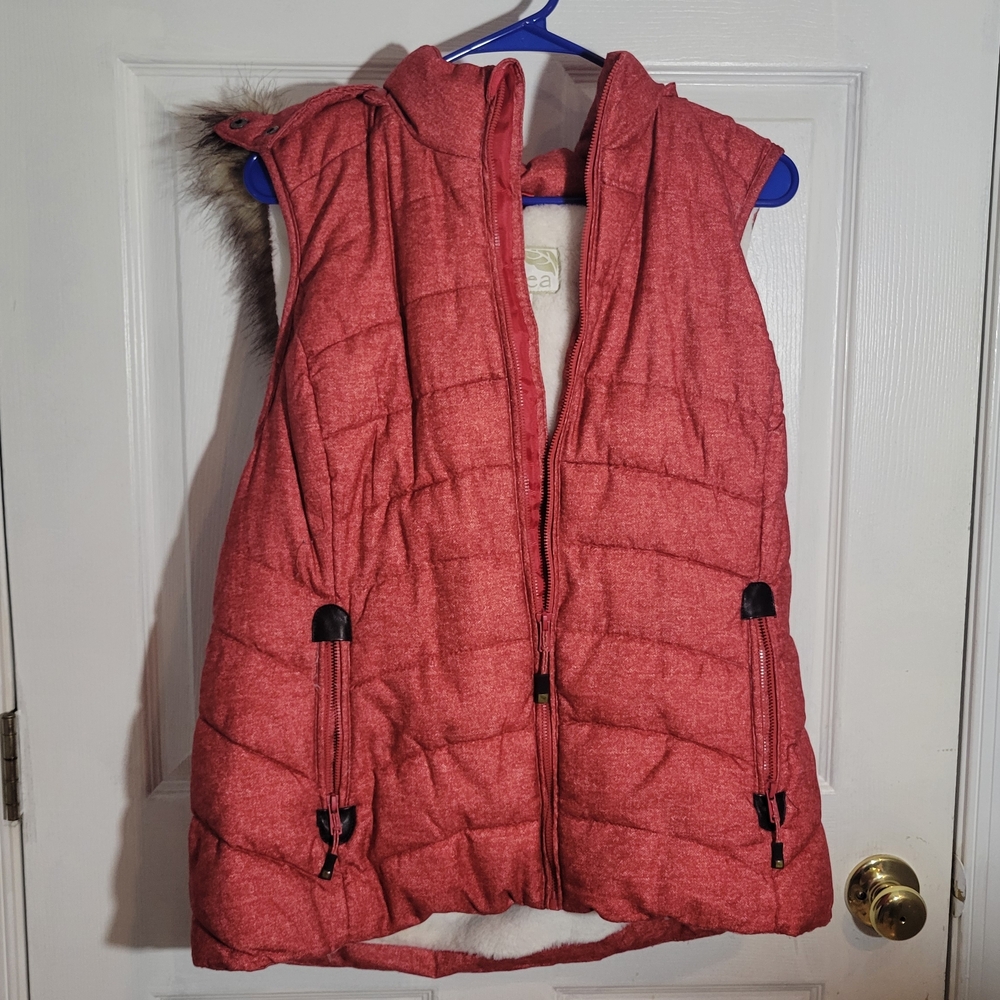 GreenTea Red Quilted Vest